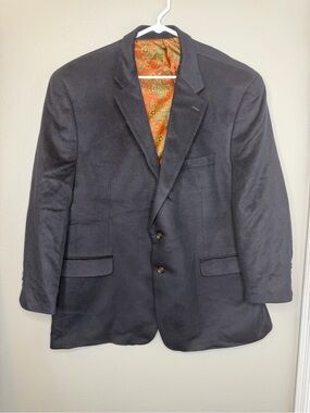 Lauren Ralph Lauren Jacket Men's 50R Faux Suede Blazer Coat Polyester